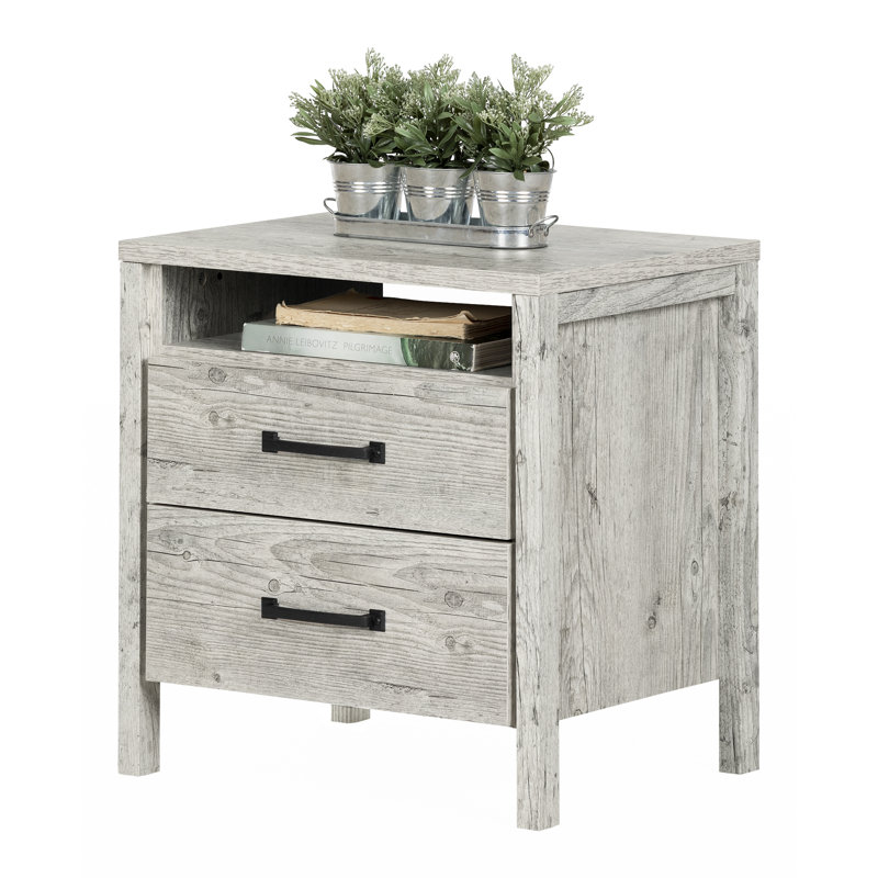 Gravity 2 - Drawer Nightstand, Seaside Pine/Black