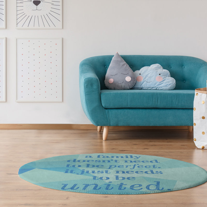 Tapis en poly citation famille des faux gemme love, Rond 5 pi