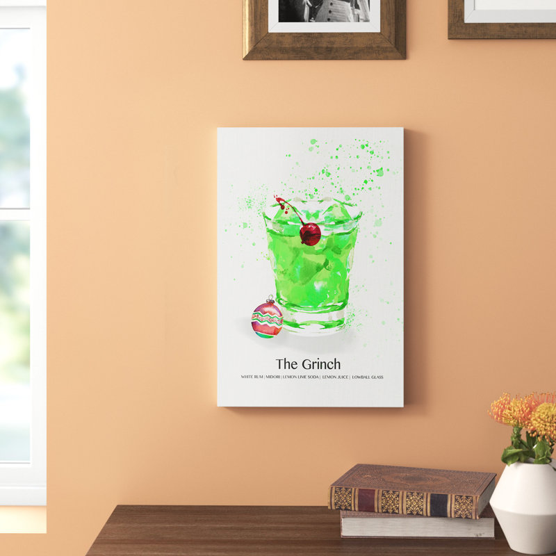The Grinch Cocktail - Wrapped Canvas Print, 18" H x 12" W x 1.5" D