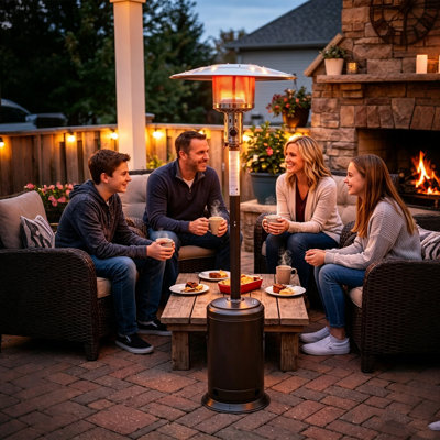 Eleura Home 48,000 BTU Outdoor Patio Heater with Wheels and Safety Shut-off