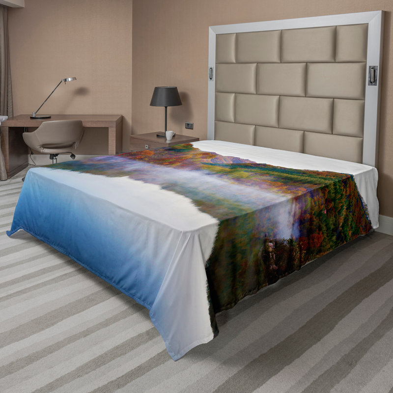 Multicolore Ambesonne, Drap plat pour très grand lit californien