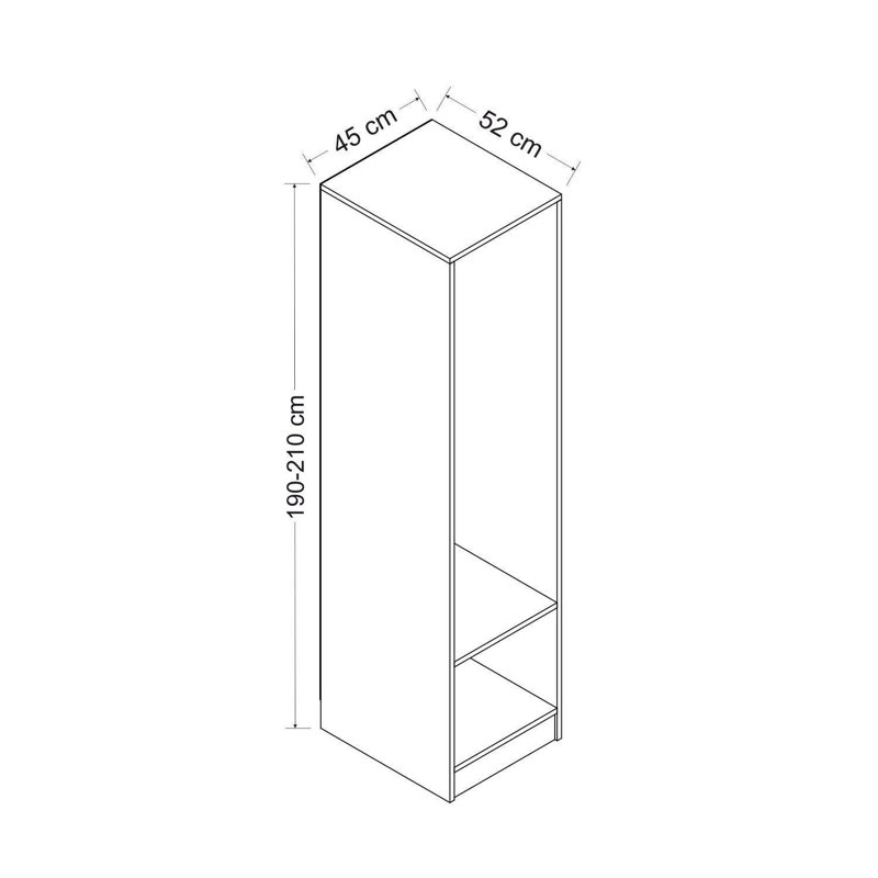 Armoire moderne en noyer Wesa, panneau de particules enduit 100% mélamine, 17,7 po x 82,7 po x 20,5 po | Solution de rangement durable et élégante | Idéal pour les chambres à coucher et les espaces de vie, conception élégante, sans housse incluse