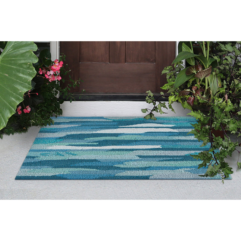 Theriot Performance Hand Tufted Abstract Indoor / Outdoor Rug, Rectangle 2' x 3'
