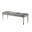 Banc antique antique en argent massif avec pieds contemporains en bois massif, en acrylique, en cristal et en miroir pour une assise élégante