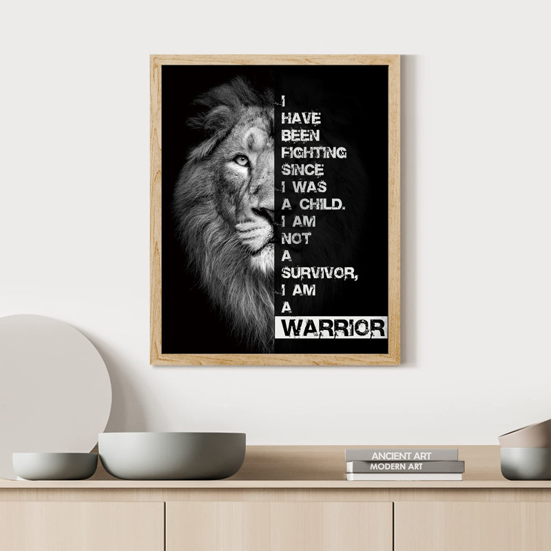 " I Am Warrior ", Natural, 16" H x 12" W