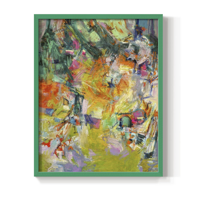 Syncopation III, reproduction encadrée - bois massif, Vert, H 11 po x l 9 po