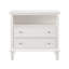 Table de chevet commode à 2 tiroirs avec station de charge, table de bout Farmhouse avec ports et prises USB, table d'appoint cannelée avec pieds en bois massif pour chambre à coucher