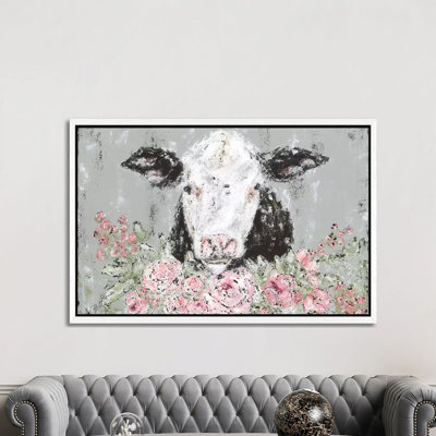 Floral Cow by Ashley Bradley - Painting on Canvas