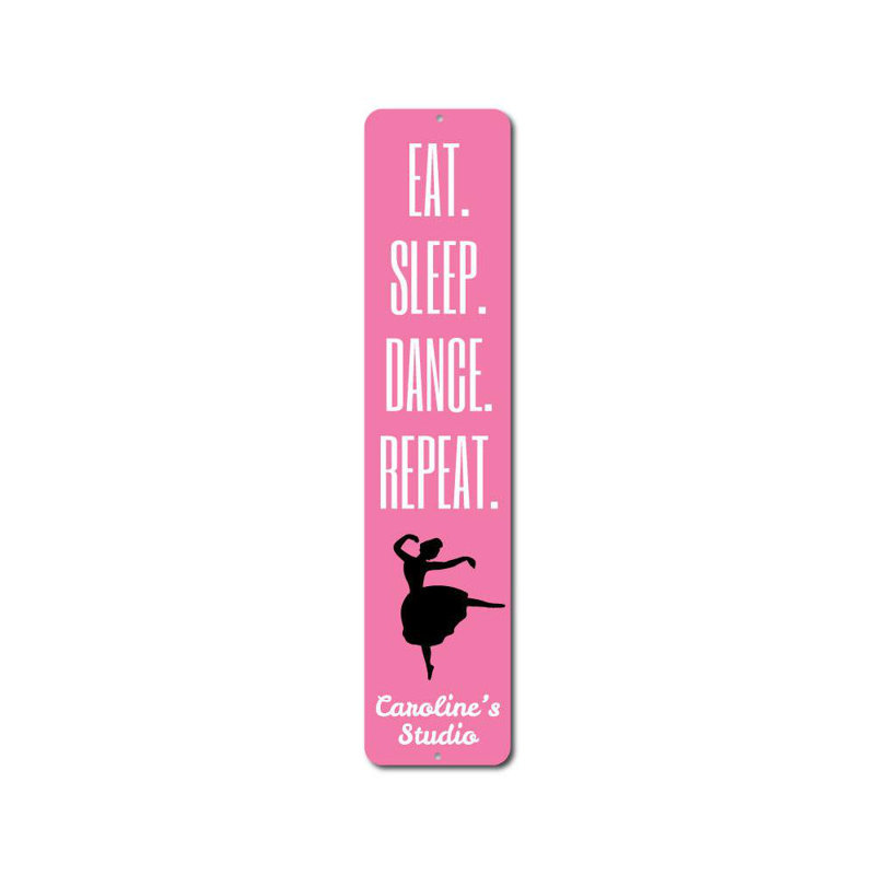 Plaque Eat Sleep Dance, H 4 po x l 18 po x P 0,04 po