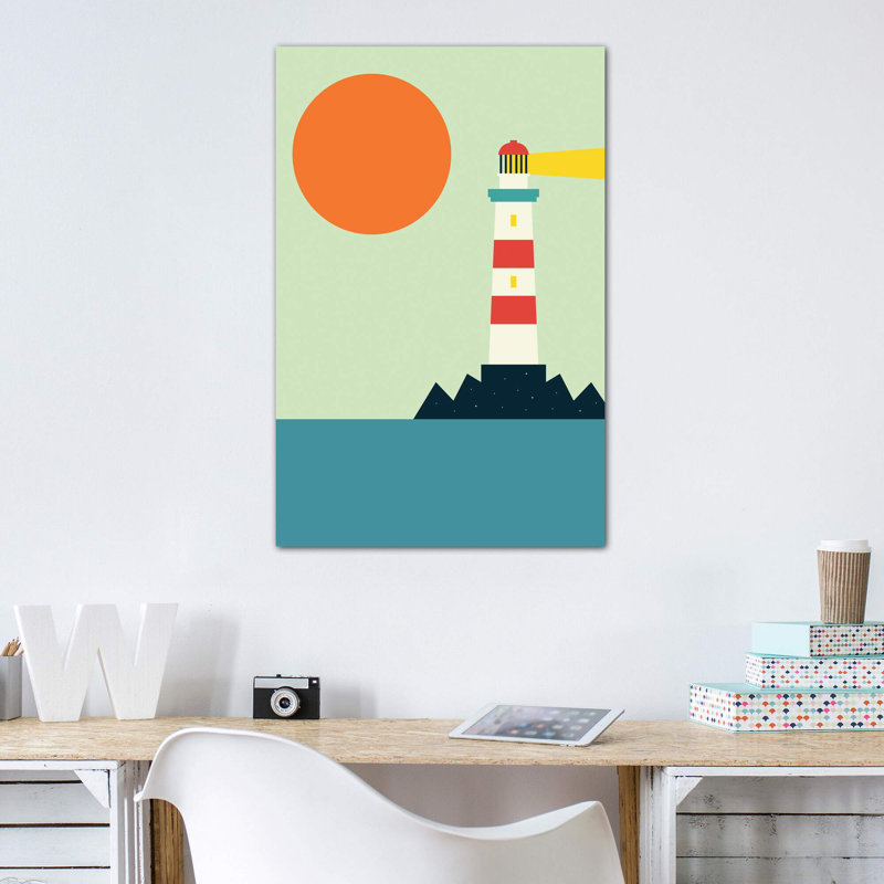 «Light House» par Andy Westface - impression d'art graphique, H 40 po x l 26 po x P 1,5 po, Toile tendue, Pas de tapis