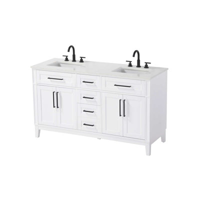 Meuble-lavabo double 60 po blanc