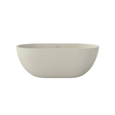 Fslefay 59'' Freestanding Bathtub Solid Surface Deep Soaking Tubs