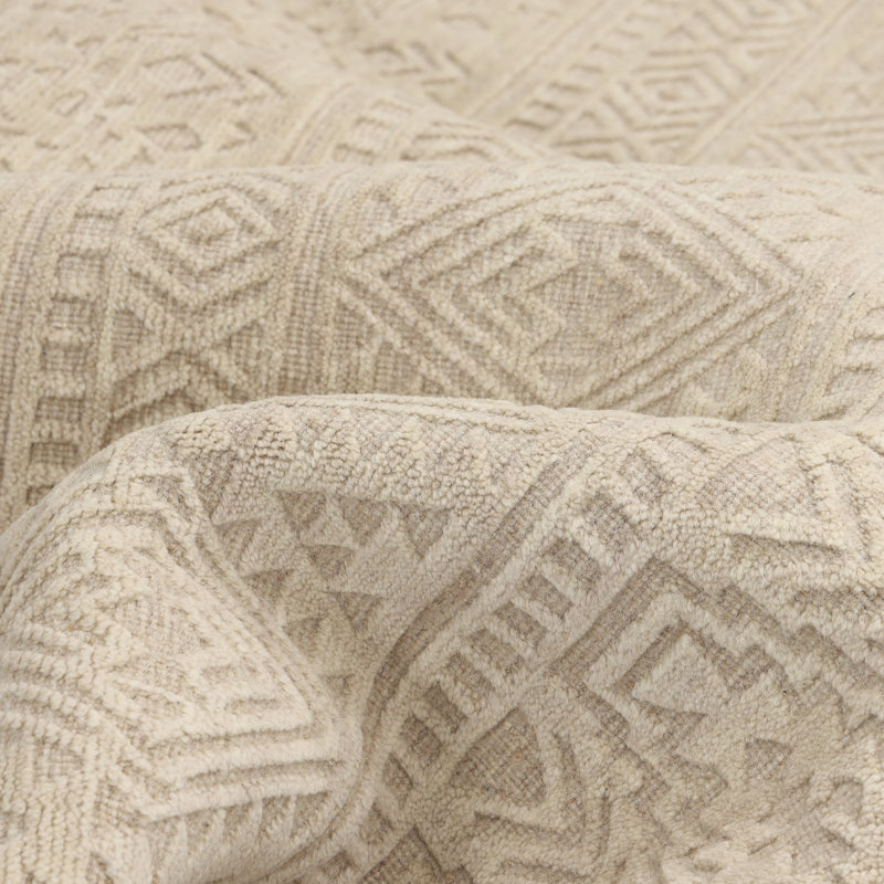 Fallkirk, Handmade Area Rug - 3' 0'' X 5' 0'', Taupe, Rectangle 9' x 12'