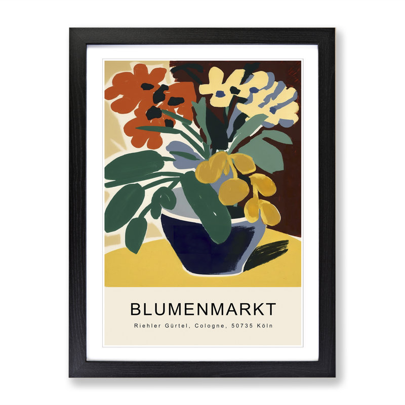 Cologne Flower Market Exhibition No.5 1 Piece Single Picture Frame Wall Art, 46cm H x 34cm W x 2cm D