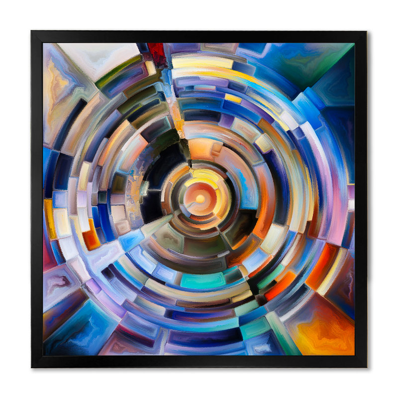 «Prayer Circle Series Disc», reproduction d'art sur toile encadrée, Cadre photo noir, H 16 po x l 16 po x P 1 po