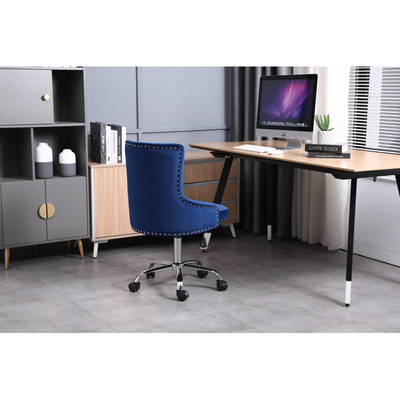 Velvet Task Chair, Blue