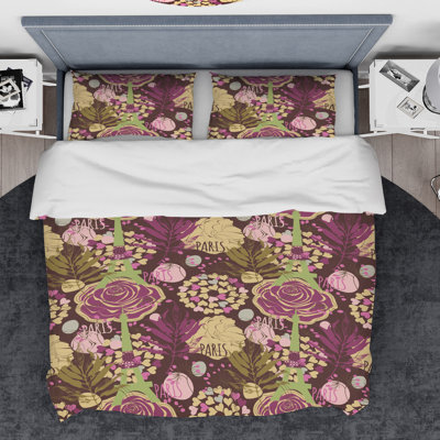 Eclectic Polyester Floral Duvet Cover