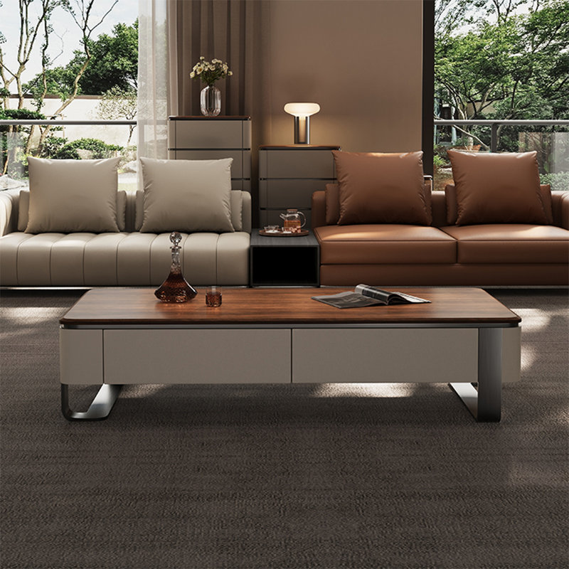 Luxury-Style Rectangular Solid Wood Coffee Table