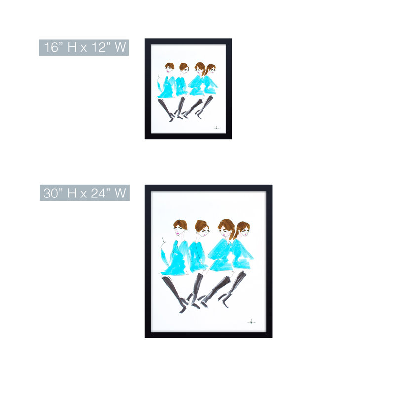 'Mod Models' Framed Print Wall Art, 16" H x 12" W x 1.125" D, Framed Print, Black