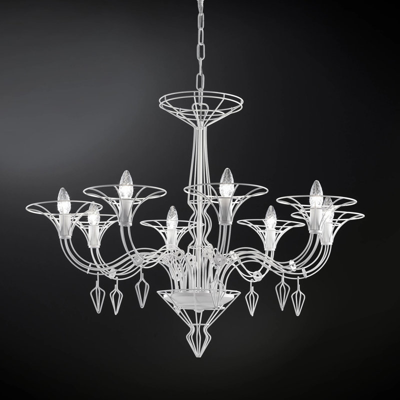 Dedalo 8 - Light Chandelier, Matte White