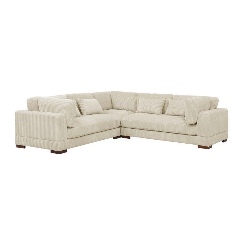 Chaise longue Bluehaven, Velours côtelé crème