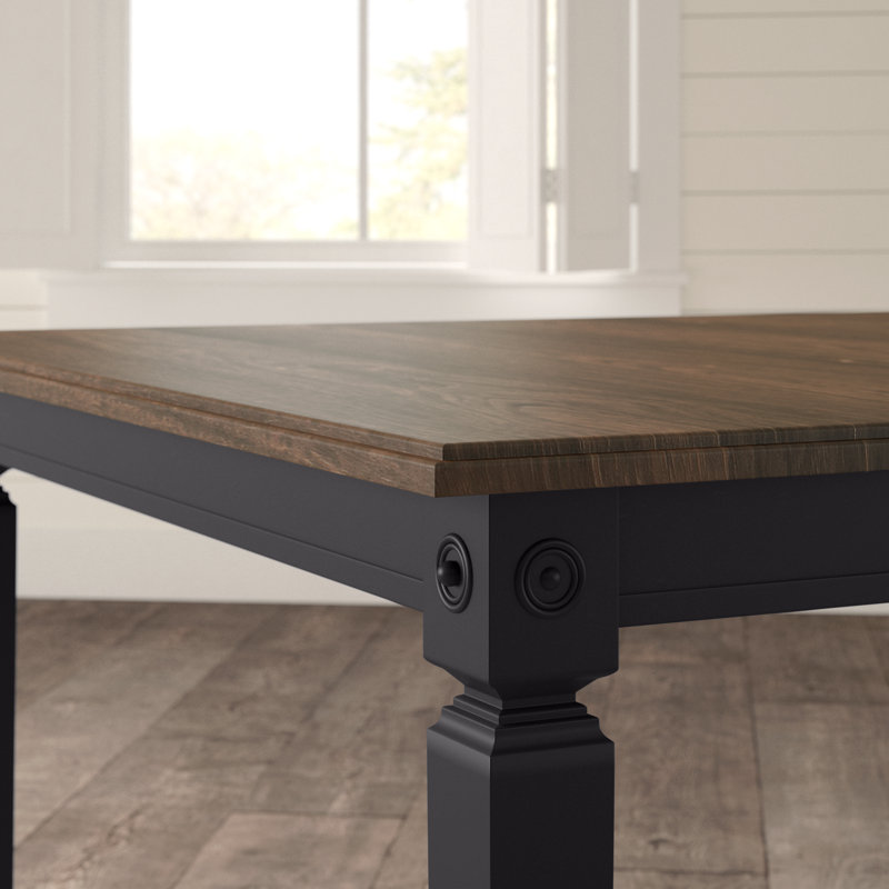 Glennwood 60-78" Wide Dining Table, Rubbed Black & Charcoal