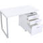 Bureau moderne blanc avec beaucoup de rangement et un espace de travail chic 3 réversible en blanc, offrant une solution attrayante pratique