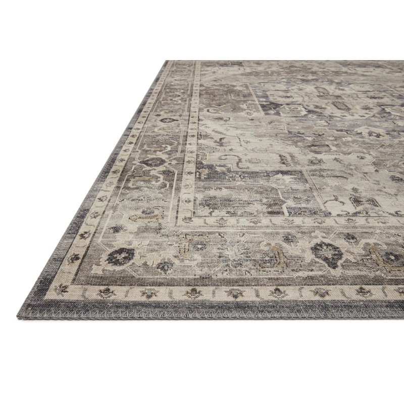 Tapis oriental acier / ivoire Claribel, Rectangle 9 pi x 12 pi