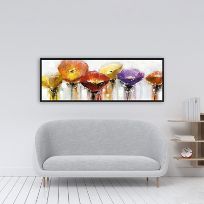 Toile florale industrielle pour chambre à coucher | Fleurs abstraites colorées