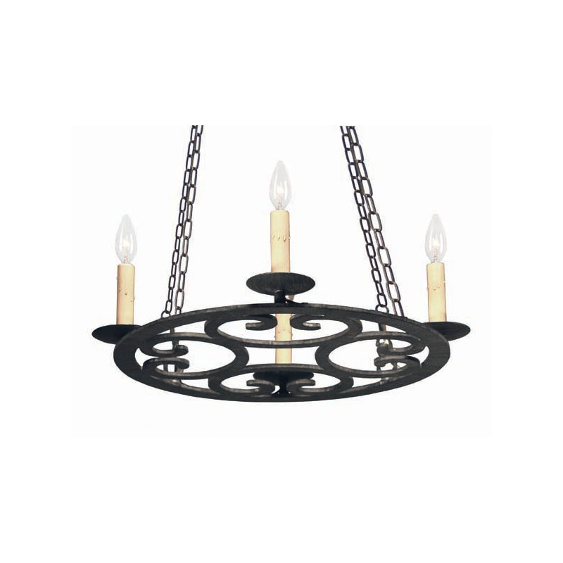 Ashley 4 - Light Chandelier, No Shade, Gilded Tobacco