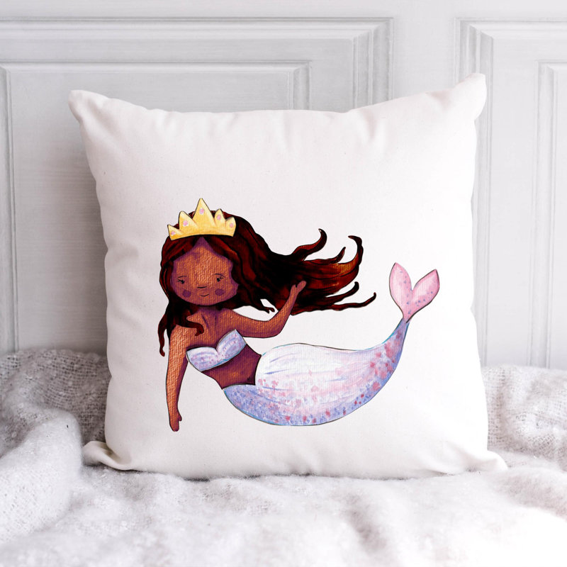 Nautical Sea Life_329 - Coussin décoratif en polyester, H 14 po x l 14 po