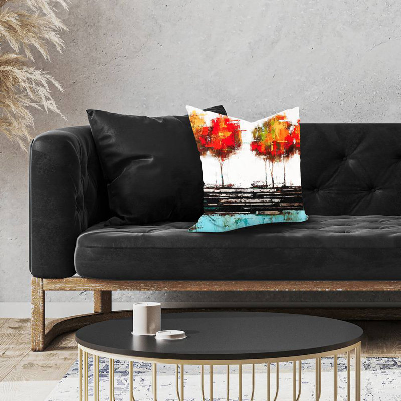 Modern style trees - 18"x18" Throw pillow - Poly twill - Print on demand, 18"H x 18"W, Polyester