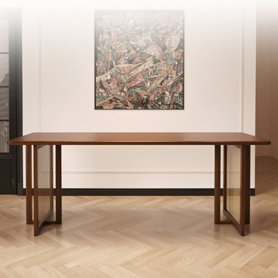 Brown Rectangular Solid Dining Table For Dining Room/Kitche