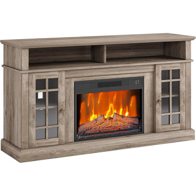 Meuble télé 58 po avec foyer 23 po - Télécommande, armoire de rangement en bois pour le salon