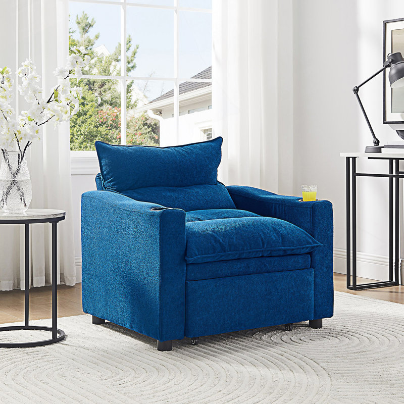Canapé-lit Sleeper, fauteuil convertible 3-en-1, Bleu
