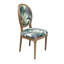 Modern Green 45cm Linen Upholstered Dining Chair - Solid Oak Wood Legs Accent Chair for Dining Room and Kitchen