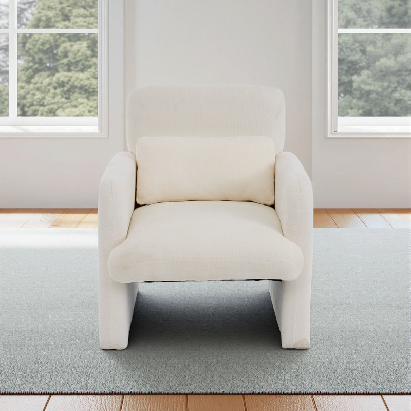 Fauteuil d'appoint rembourré de 28,74 po de largeur, Blanc, 1