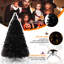 Arbre de Noël artificiel noir 6 pi avec 250 lumières DEL préinstallées, arbre de Noël pleine forme pour Halloween et Noël