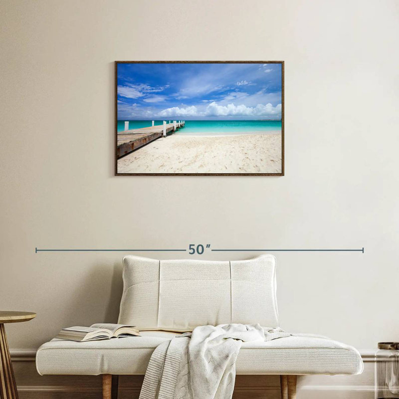 Île Providenciales Macfarlane, Cadre flottant noyer, 31 po x 21 po