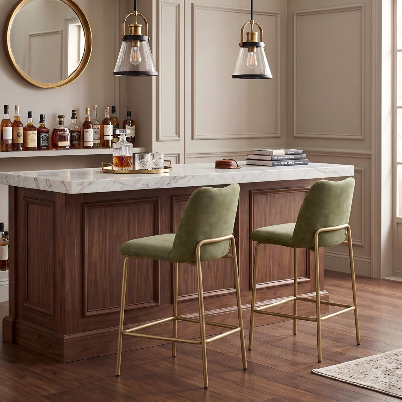 Tabourets de bar 26 pouces, Green/Gold