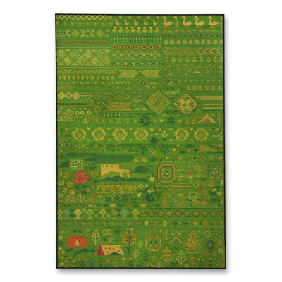 Tapis tissé orange traditionnel Mosso