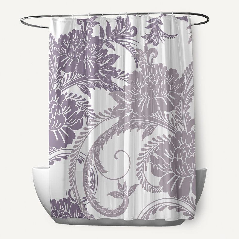 Rideau de douche Flower Flourish, Mauve