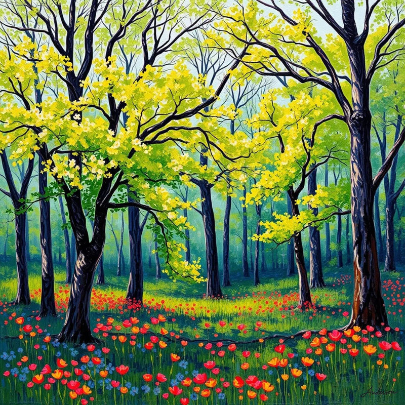 Sunlit Forest - Wrapped Canvas Print