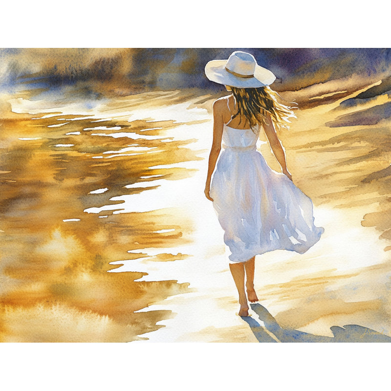 «Evening Stroll in White Dress», art sur toile