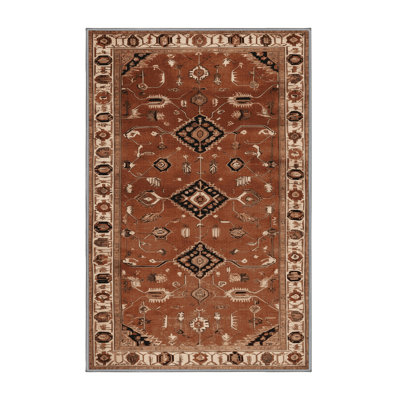 Machine Washable Persian Brown Area Rug
