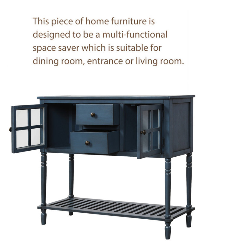 Ruochen 14'' Solid Wood Console Table, Blue