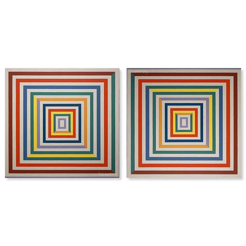 «Squares», ensemble d'art sur toile par Art Remedy, H 16 po x l 16 po, Toile tendue