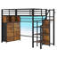Lit mezzanine simple en métal avec escalier, 8 tiroirs de rangement, lit mezzanine à DEL avec escalier de rangement-115680353