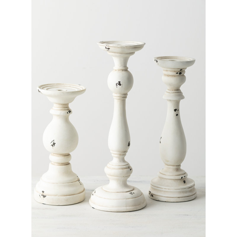 16.75'' H Polyresin Tabletop Candlestick