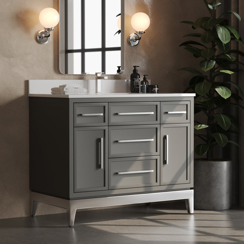 Meuble-lavabo simple 42 po Barrington, Gris